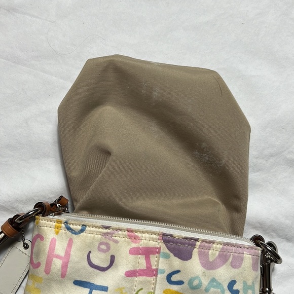 Coach multi color crossbody bag with long adjustable strap good used - Picture 7 of 10